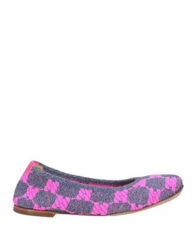 Casadei Logo-jacquard Ballerina Shoes In Pink