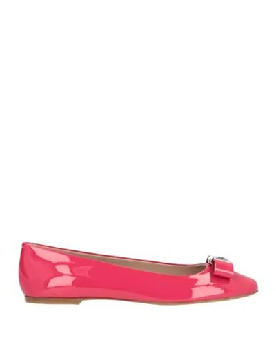 Casadei Woman Ballet Flats Magenta Size 9 Leather In Red