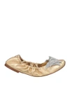 Casadei Woman Ballet Flats Platinum Size 7.5 Leather In Grey