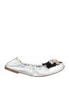 Casadei Woman Ballet Flats Silver Size 7 Leather