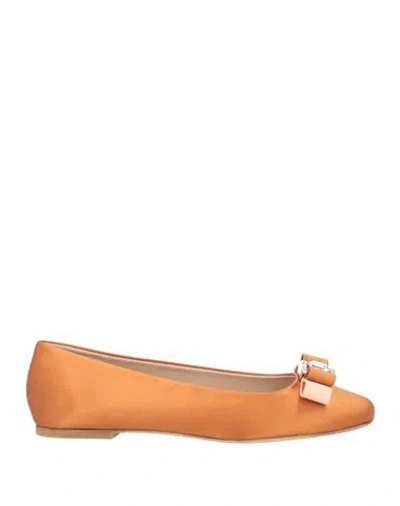 Casadei Woman Ballet Flats Tan Size 8 Textile Fibers In Brown