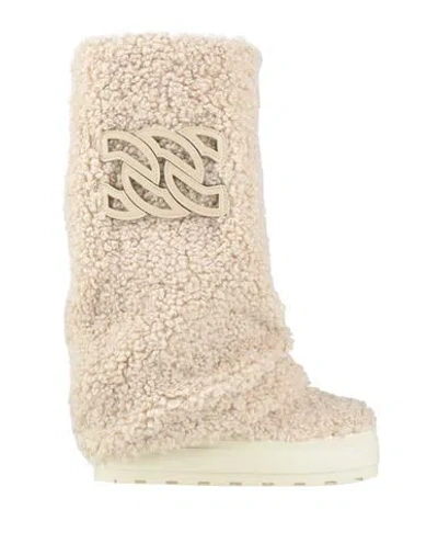 Casadei Woman Boot Beige Size 7 Shearling