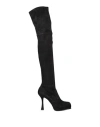 Casadei Blade 110mm Thigh-high Suede Boots In Black