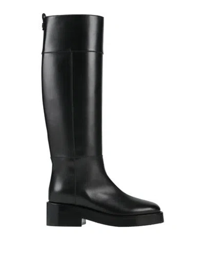 Casadei Black High-boots With Block Heel In Smooth Leather Woman