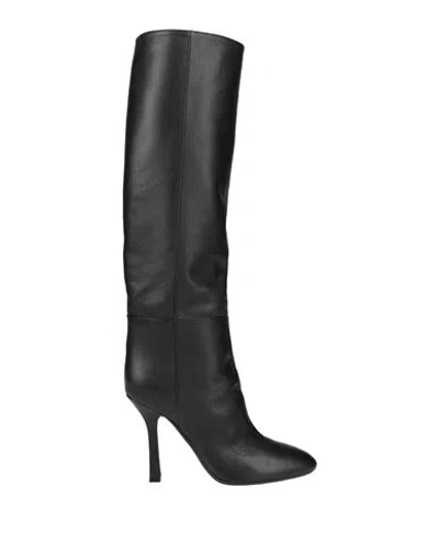 Casadei Woman Boot Black Size 7 Leather, Textile Fibers