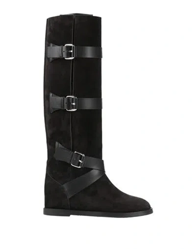 Casadei Woman Knee Boots Black Size 11 Soft Leather