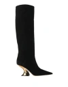 Casadei Elodie 85mm Knee-length Suede Boots In Black