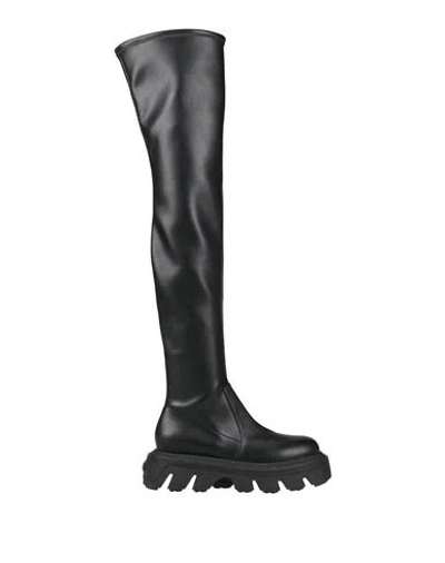 Casadei Woman Boot Black Size 8 Textile Fibers