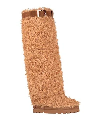 Casadei Woman Boot Camel Size 11 Leather In Beige
