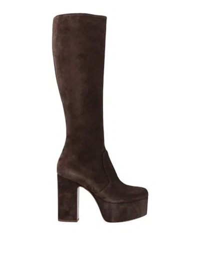 Casadei Woman Boot Chocolate Brown Size 8 Leather