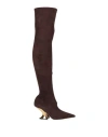 Casadei Woman Boot Dark Brown Size 8 Textile Fibers In Brown