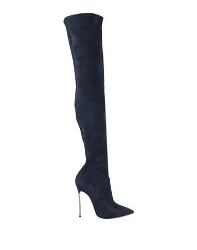 Casadei Woman Boot Midnight Blue Size 8 Leather