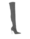 Casadei Superblade Lurex - Woman Over The Knee Boots Gun Metal 38