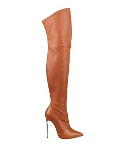 Casadei Woman Boot Tan Size 8 Leather