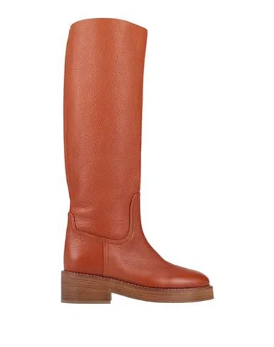 Casadei Woman Boot Tan Size 8 Leather In Brown