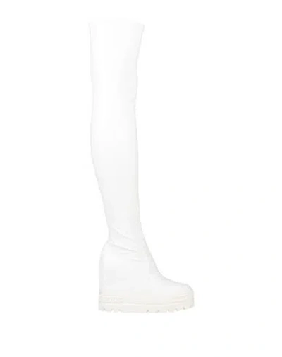 Casadei Woman Boot White Size 8 Leather