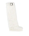 Casadei Woman Boot White Size 8 Textile Fibers, Leather