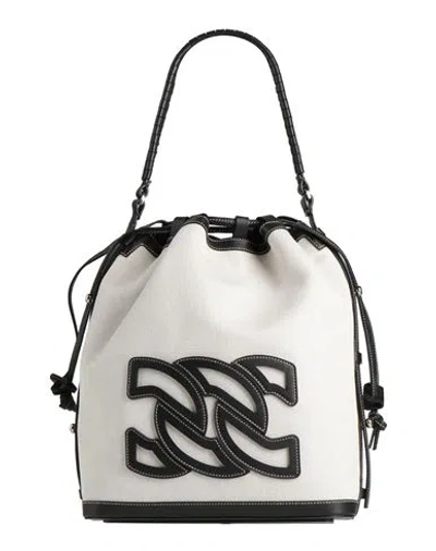 Casadei Woman Handbag Black Size - Textile Fibers, Calfskin