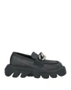 Casadei Generation C Leather Loafers In Black