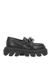 Casadei Woman Loafers Black Size 8 Calfskin
