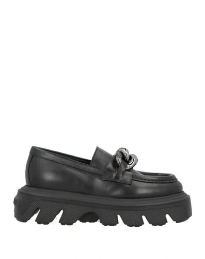 Casadei Woman Loafers Black Size 8 Calfskin