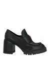 Casadei Woman Loafers Black Size 8 Leather