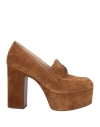 Casadei Woman Loafers Brown Size 5 Leather In Brown