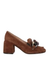 Casadei Woman Loafers Brown Size 7 Leather In Brown