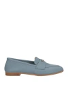 Casadei Woman Loafers Light Blue Size 6 Leather