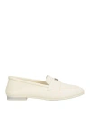 Casadei Woman Loafers Off White Size 6 Leather In White