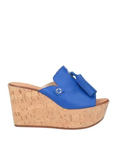 Casadei Woman Mules & Clogs Blue Size 10.5 Leather