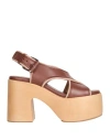 Casadei Woman Mules & Clogs Chocolate Brown Size 8 Leather In Brown