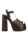 Casadei Woman Pumps Fuchsia Size 7.5 Soft Leather In Brown