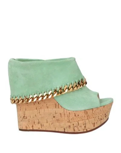 Casadei Woman Mules & Clogs Light Green Size 10.5 Leather