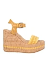 Casadei Woman Mules & Clogs Marigold Size 7.5 Leather In Yellow