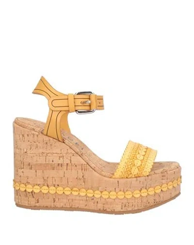 Casadei Woman Mules & Clogs Marigold Size 7.5 Leather In Yellow