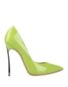 Casadei Woman Pumps Acid Green Size 7.5 Leather In Green