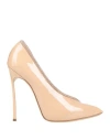 Casadei Woman Pumps Beige Size 6.5 Leather In Beige