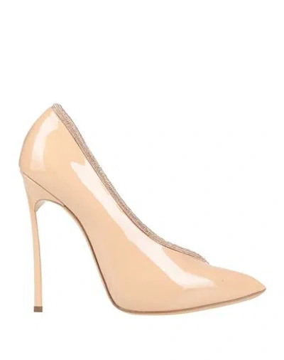 Casadei Woman Pumps Beige Size 6.5 Leather