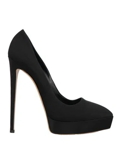 Casadei Woman Pumps Black Size 11 Textile Fibers