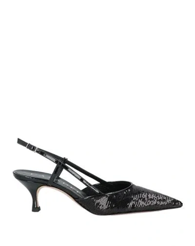 Casadei Woman Pumps Black Size 7 Textile Fibers
