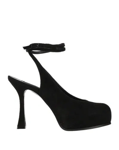 Casadei Woman Pumps Black Size 9.5 Soft Leather