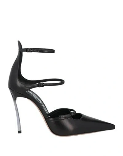 Casadei Woman Pumps Black Size 8 Leather