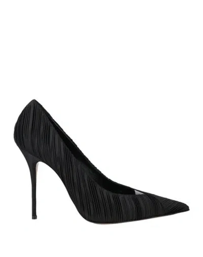 Casadei Woman Pumps Black Size 8 Textile Fibers, Synthetic Fibers