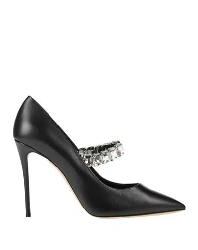 Casadei Woman Pumps Black Size 8.5 Leather