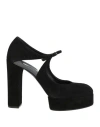 Casadei Woman Pumps Black Size 10 Leather, Plastic