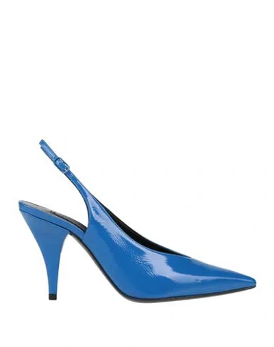Casadei Woman Pumps Blue Size 5 Soft Leather