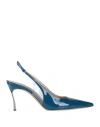 Casadei Superblade 80mm Leather Pumps In Blue