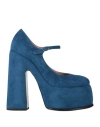 Casadei Woman Pumps Blue Size 8 Soft Leather