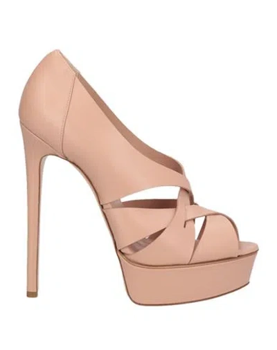 Casadei Woman Pumps Blush Size 6 Leather In Pink
